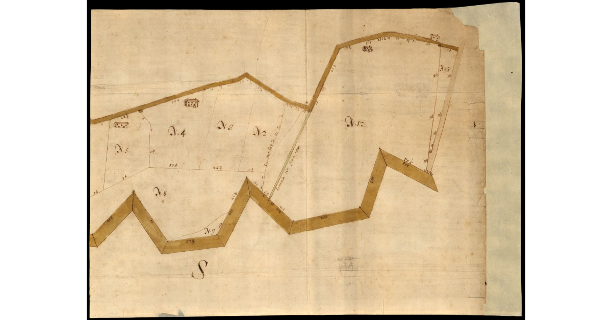 Terreni occupati per opere di fortificazione [a Lucca]
