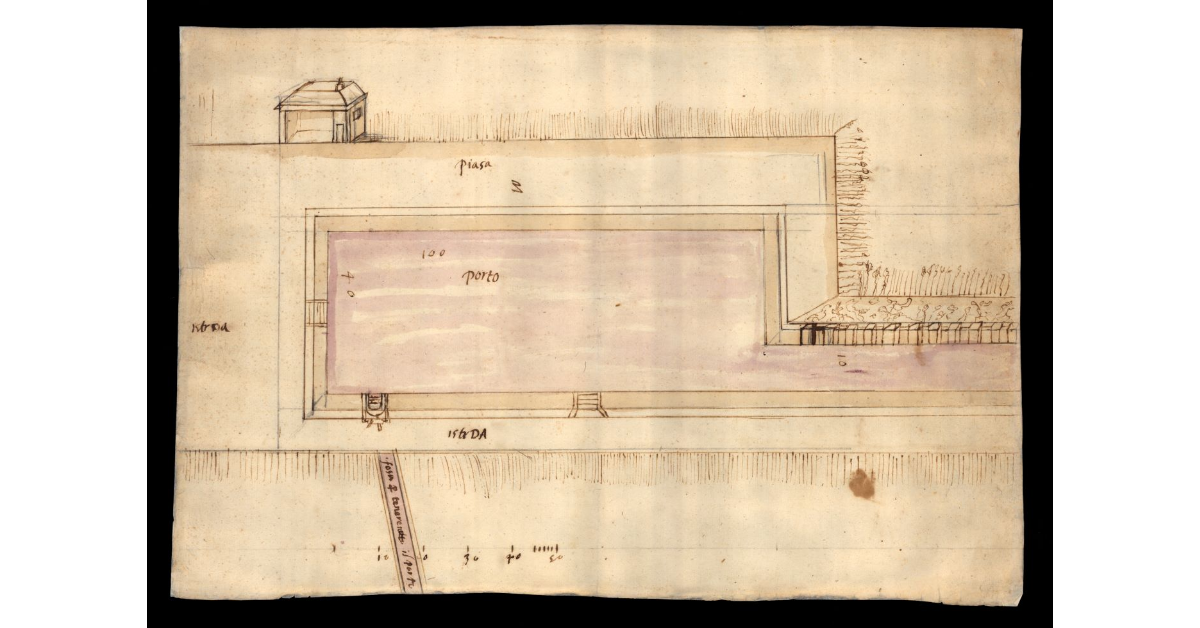[Progetto di porticciolo in area palustre non identificato]