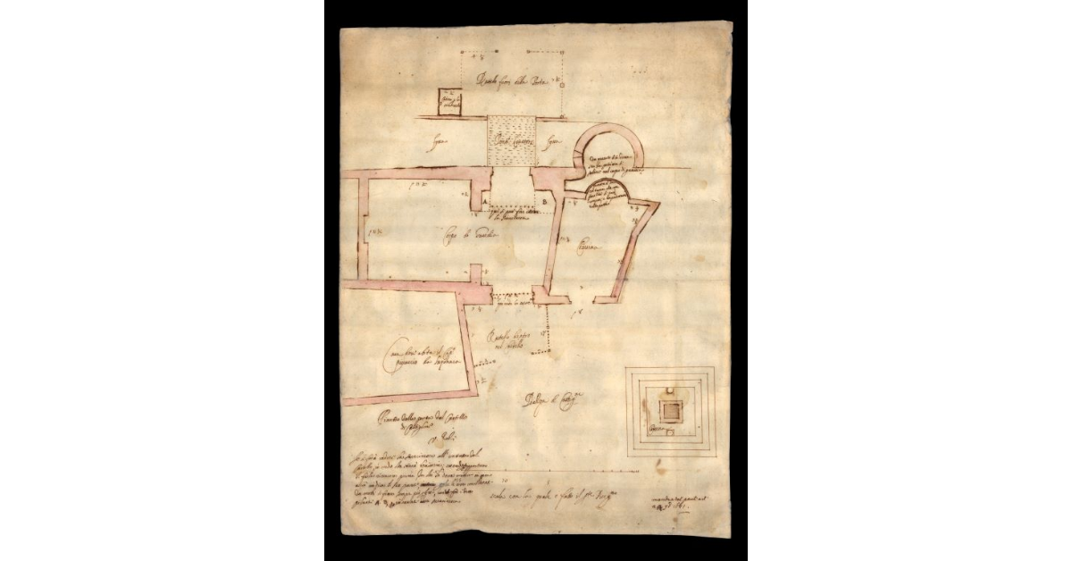 Pianta della porta del castello di Castiglione