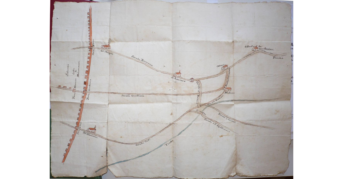 [Strada che da Porta a Tufi di Siena conduce sulla Strada Romana nei pressi della Coroncina]