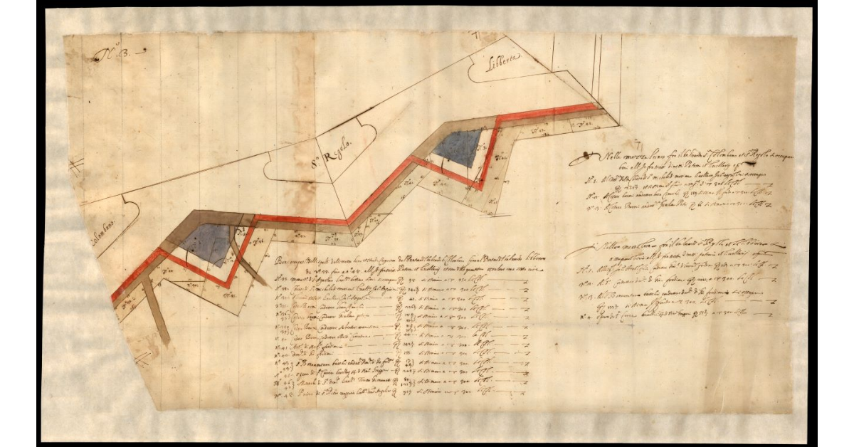 Beni occupati nelli spalti delle mezzelune et strada coperta dal puntone del baluardo S. Colombano fino al puntone del baluardo Libertà [a Lucca]