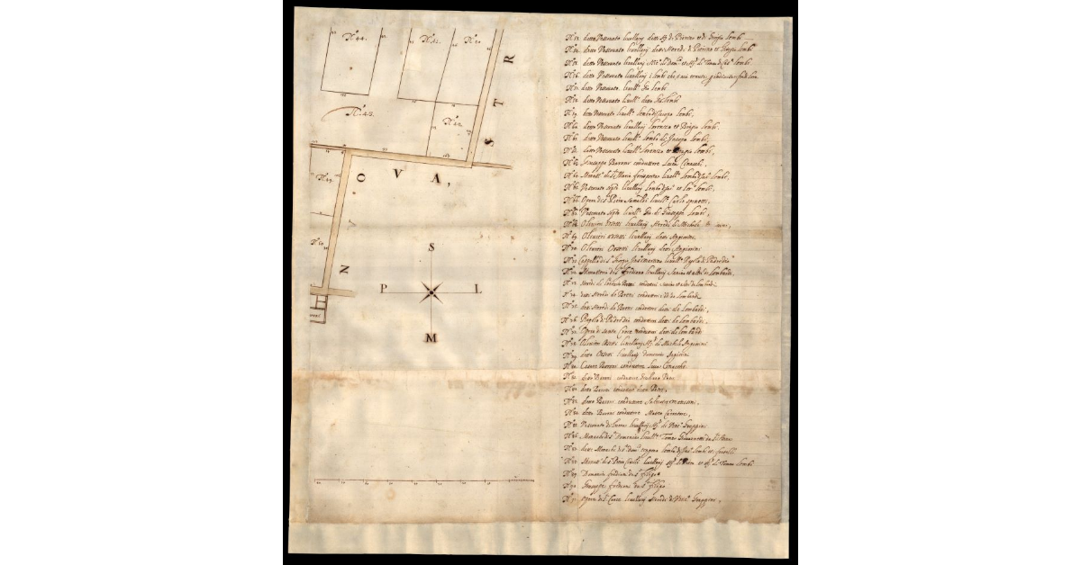 Beni di diversi particolari che restano fra le strade nuove et li spalti pubblici fatti intorno la contrascarpa della città [di Lucca] l'anno 1647 dalla via dell'Arancio fino alla via di Sorbano
