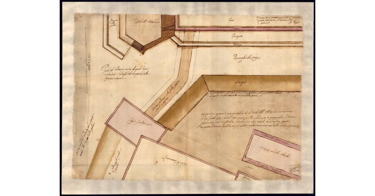 Pianta che ne dimostra come starà la fortificatione quando sarà finita al baloardo S. Paolino [a Lucca]
