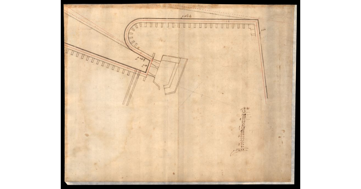 Pianta con la ritirata della scarpa della nuova fortificatione con le sue difese, nel modo apunto che sta posta sul proprio sito [a Lucca]