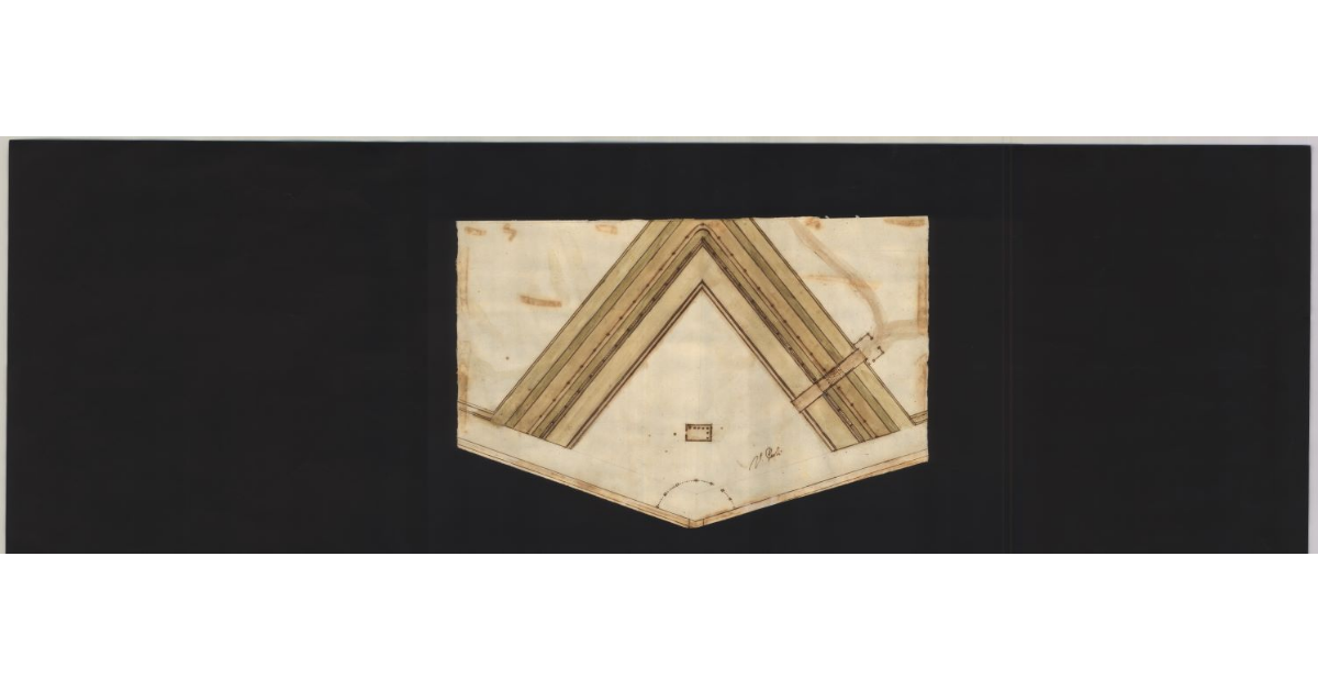 Pianta con la ritirata della scarpa della nuova fortificatione con le sue difese, nel modo apunto che sta posta sul proprio sito [a Lucca]