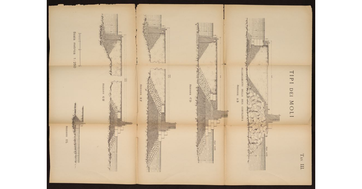 Tipi dei moli [per il nuovo porto di Livorno]