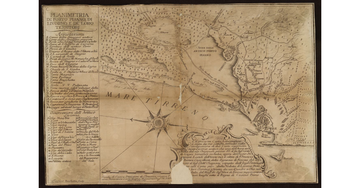 Planimetria di Porto Pisano, di Livorno, e de loro territorj