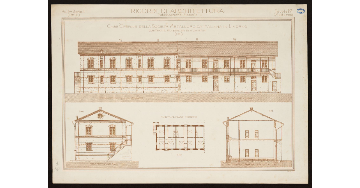Case Operaie della Società Metallurgica Italiana in Livorno costruite su disegni di A. Giustini