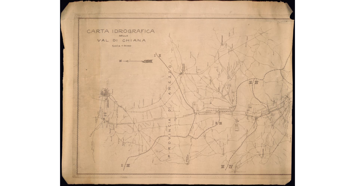 Carta idrografica della Val di Chiana
