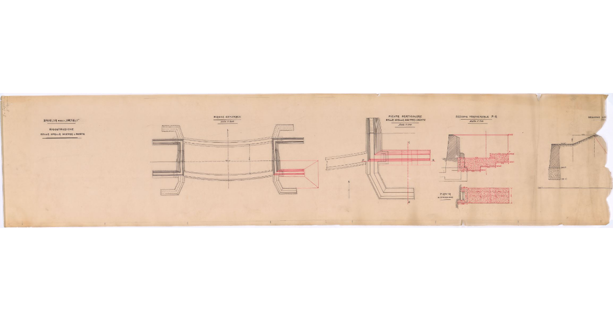 Briglia degli Ortali. Ricostruzione della spalla destra a monte