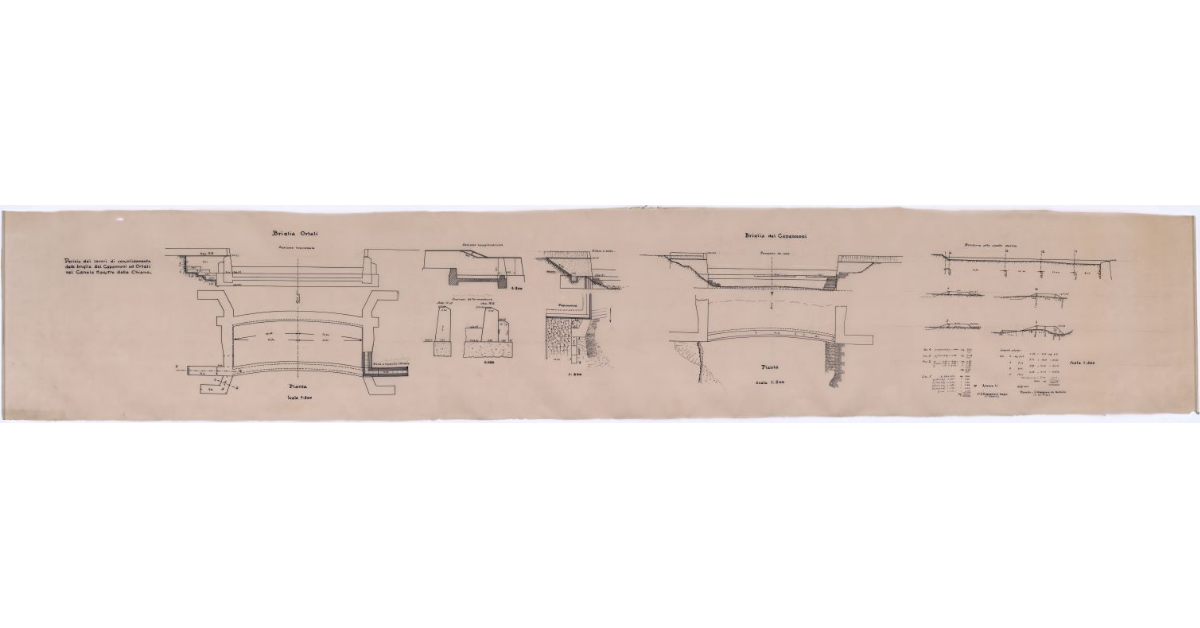Perizia dei lavori di consolidamento delle briglie dei Capannoni ed Ortali nel Canale Maestro della Chiana