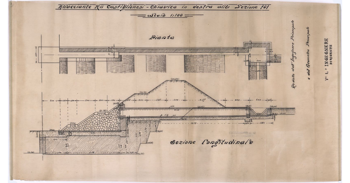 Allacciante Rii Castiglionesi. Chiavica in destra alla sezione 101