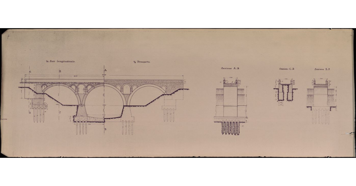 [Ponte a tre luci attraverso l'Allacciante dei Rii Castiglionesi in proprietà Cesaroni-Venanzi]