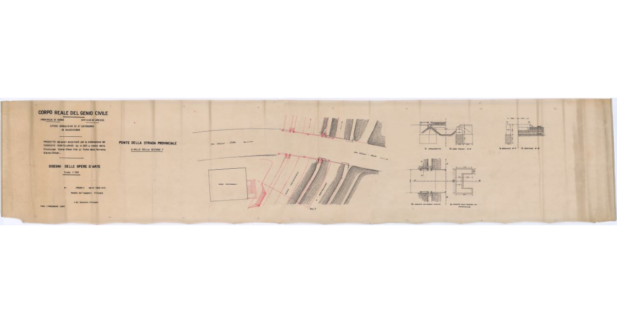Progetto dei lavori occorrenti per la sistemazione del torrente Montelungo da m. 300 a monte della provinciale Siena-Chiusi fino al ponte della ferrovia Siena-Chiusi