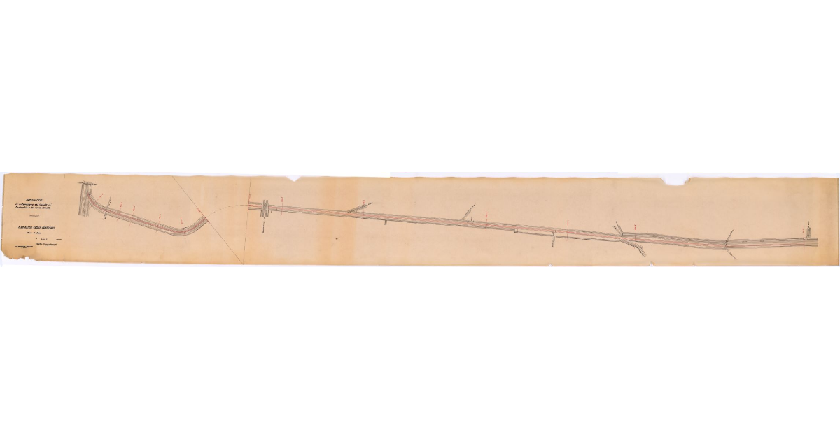 Progetto di sistemazione del Canale di Montecchio e del Fosso Renello. Planimetria del Canale di Montecchio