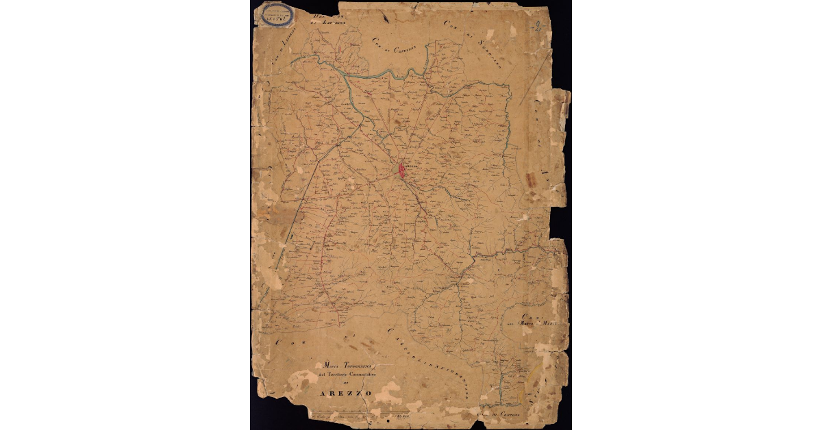 Mappa topografica del territorio comunitativo di Arezzo