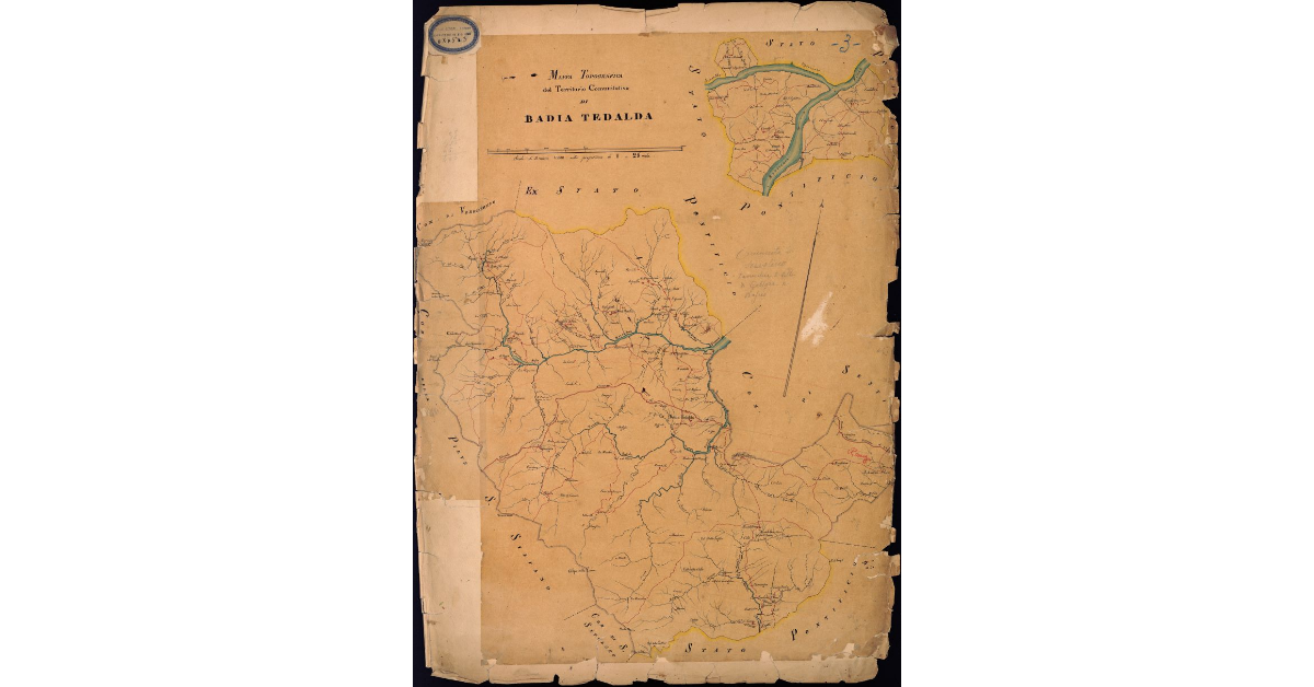 Mappa topografica del territorio comunitativo di Badia Tedalda