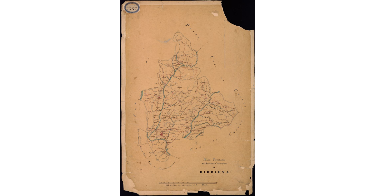 Mappa topografica del territorio comunitativo di Bibbiena