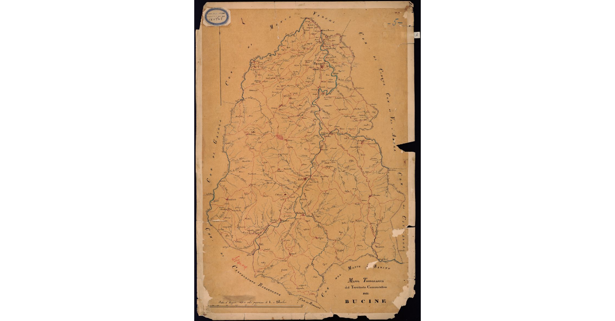 Mappa topografica del territorio comunitativo di Bucine