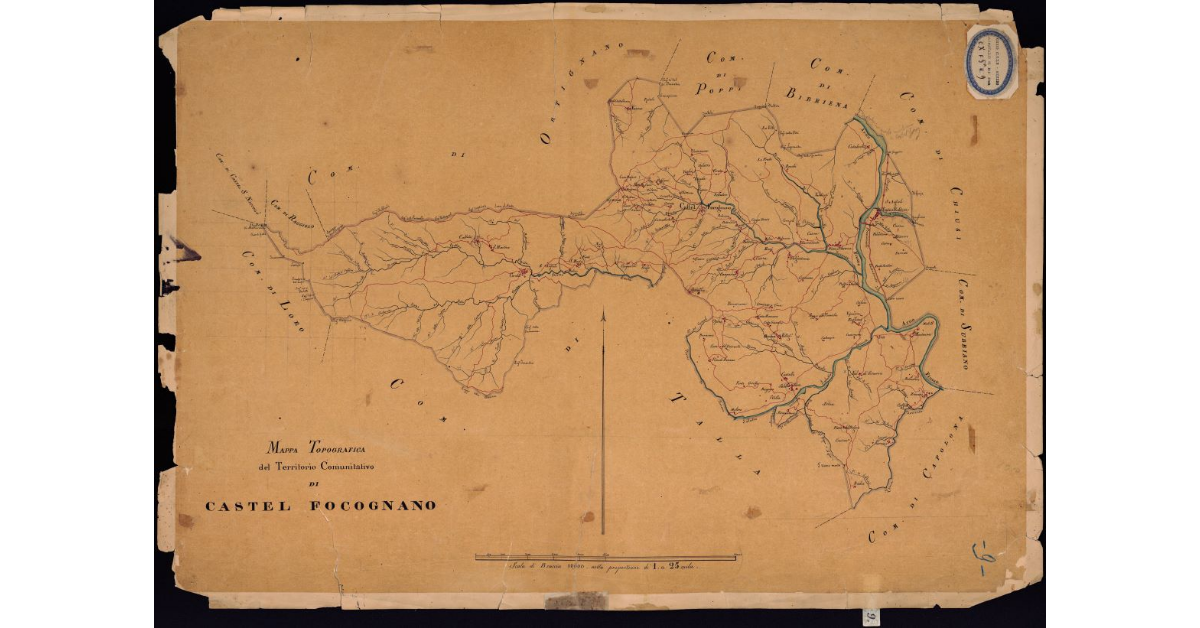 Mappa topografica del territorio comunitativo di Castel Focognano