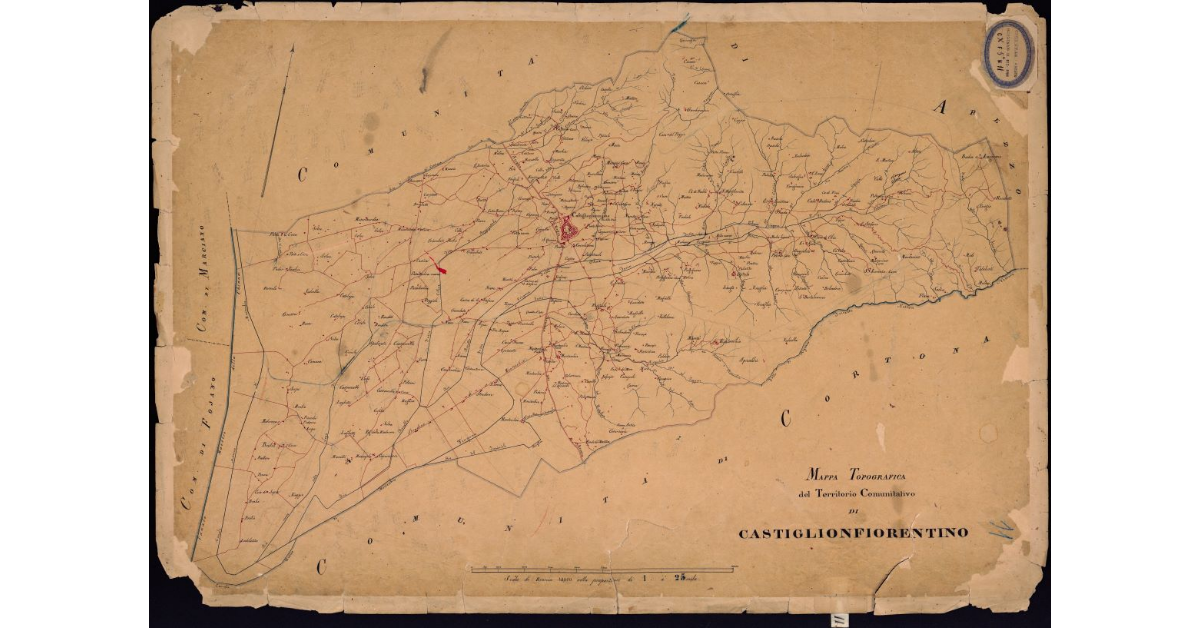 Mappa topografica del territorio comunitativo di Castiglion Fiorentino