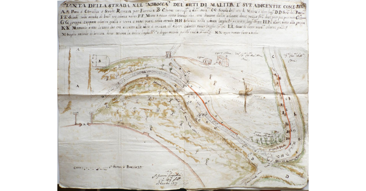 [Strada degli Orti nella zona di Porta Camollia a Siena]