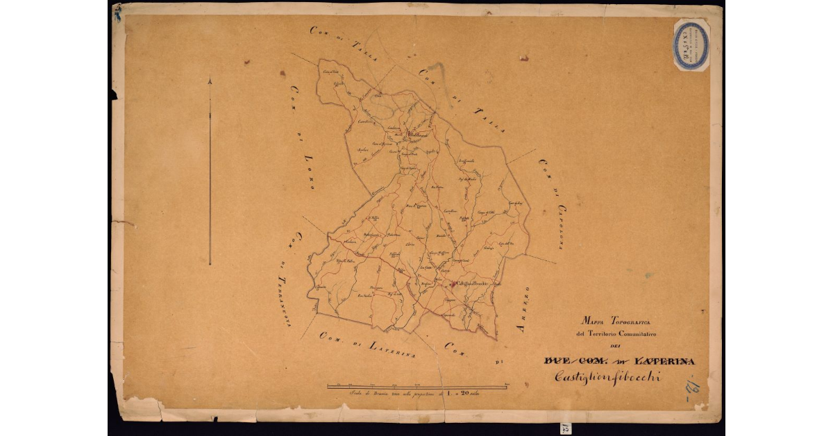 Mappa topografica del territorio comunitativo di Castiglion Fibocchi