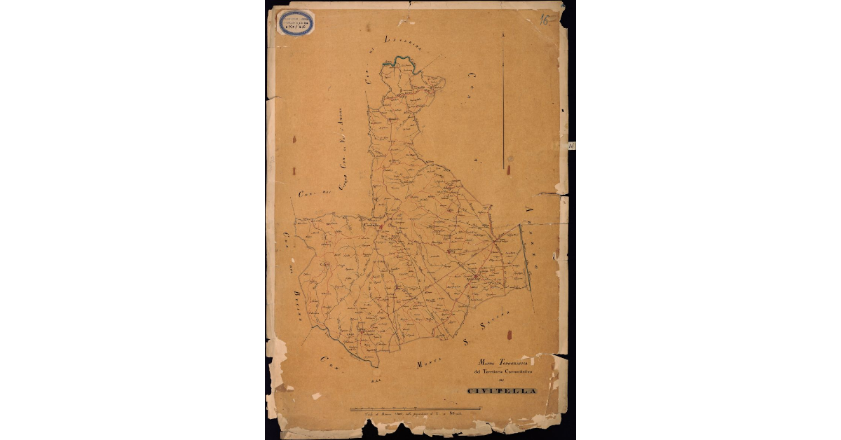 Mappa topografiica del territorio comunitativo di Civitella
