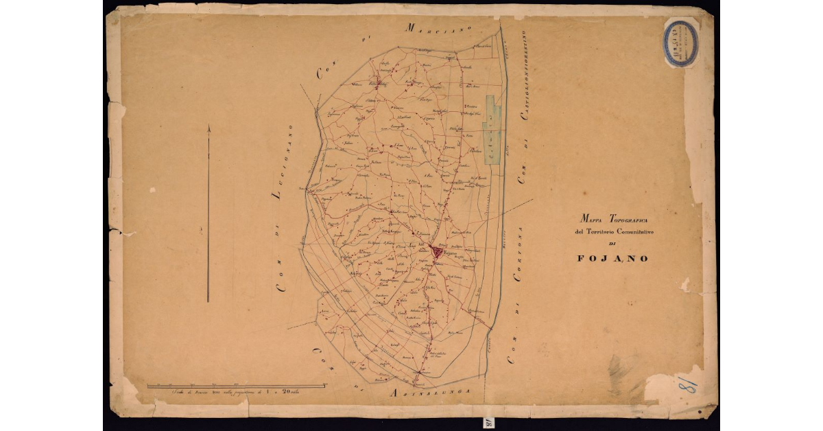 Mappa topografica del territorio comunitativo di Fojano