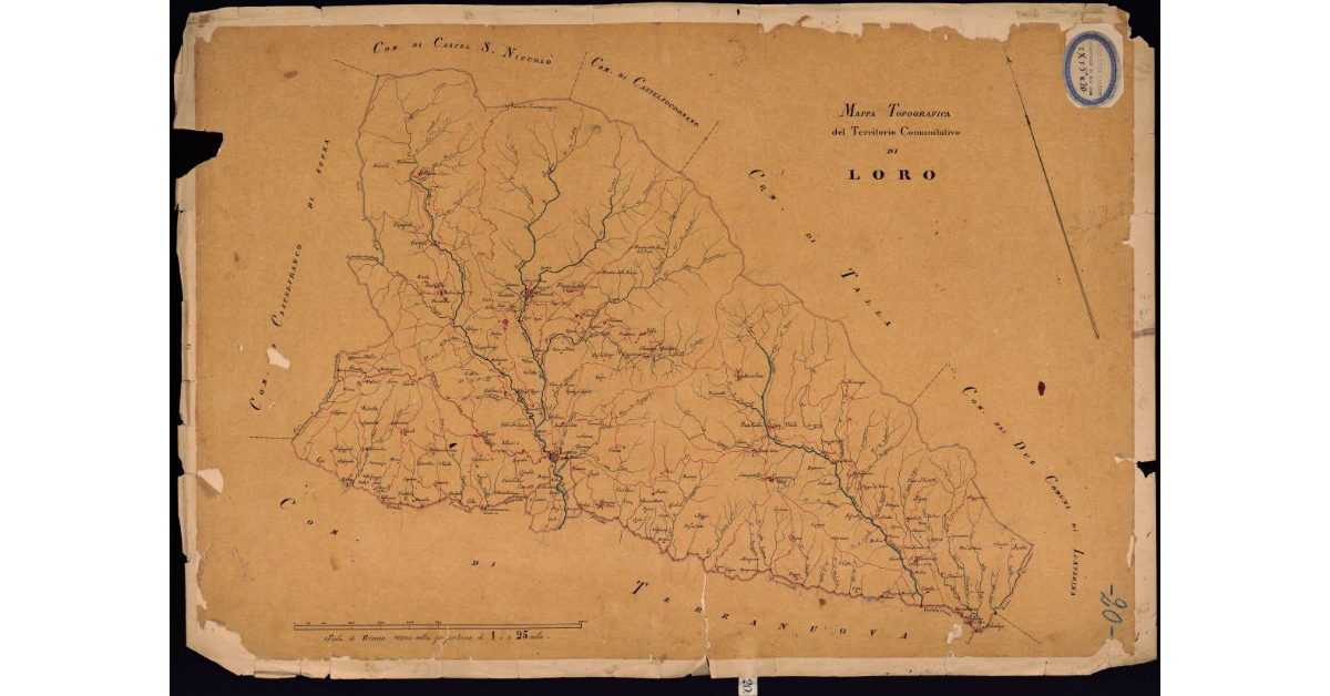 Mappa topografica del territorio comunitativo di Loro