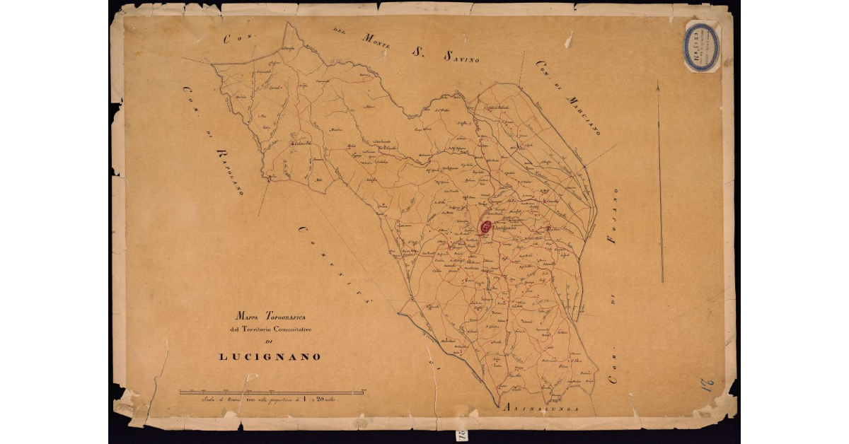Mappa topografica del territorio comunitativo di Lucignano