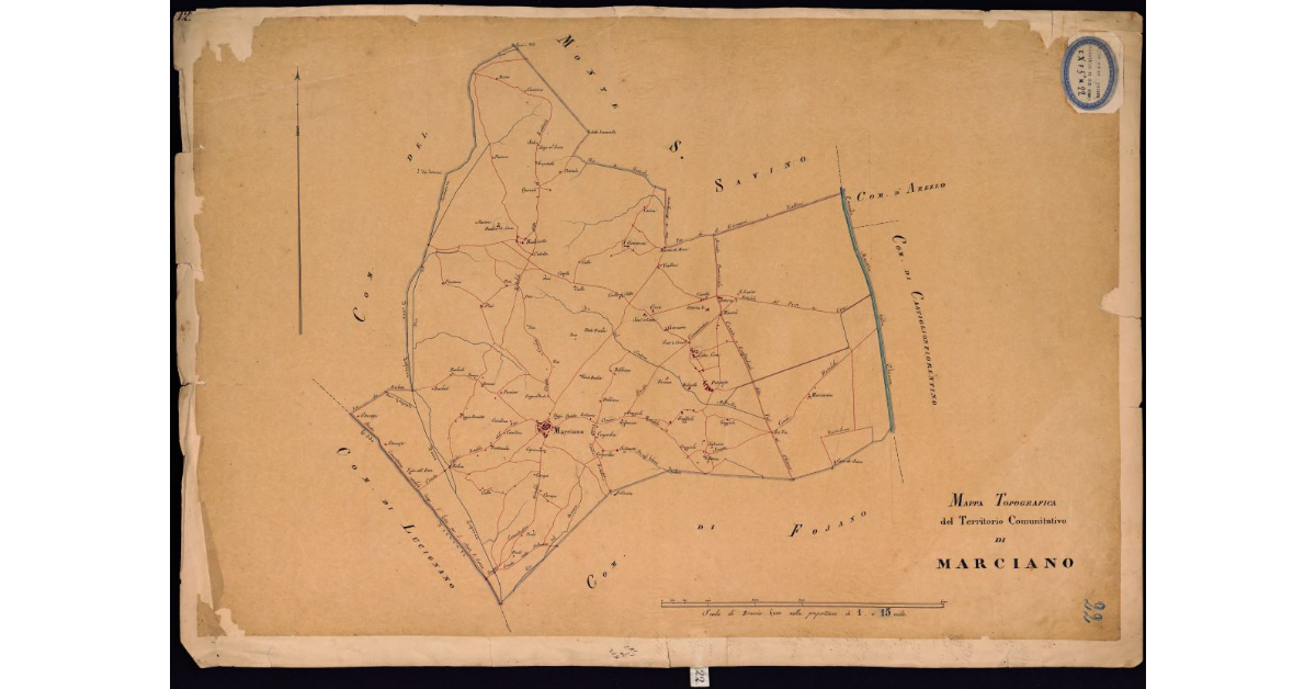 Mappa topografica del territorio comunitativo di Marciano