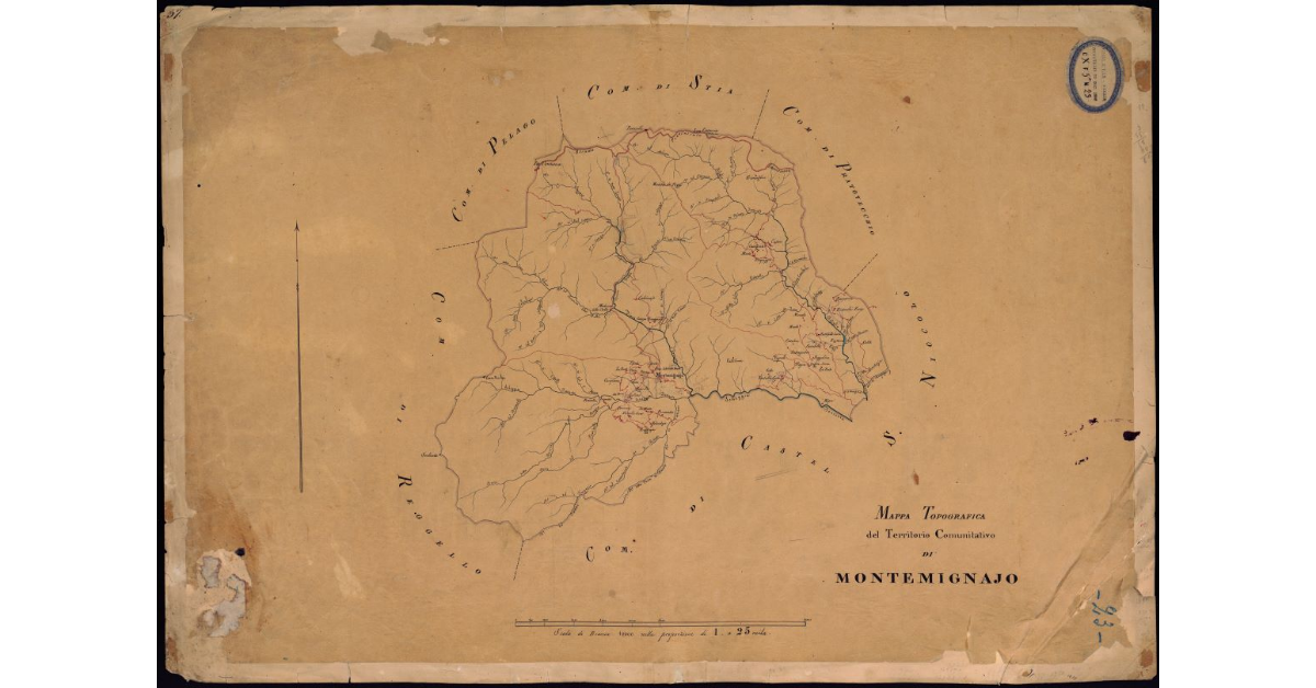 Mappa topografica del territorio comunitativo di Montemignaio
