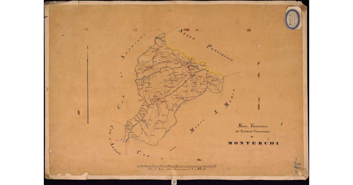 Mappa topografica del territorio comunitativo di Monterchi
