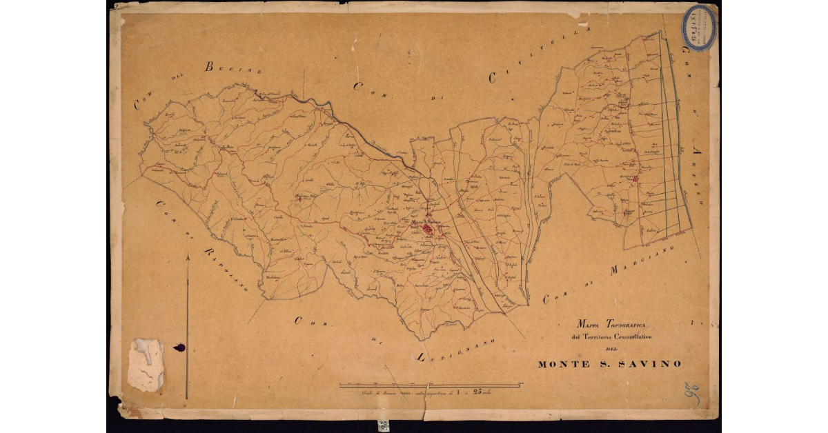 Mappa topografica del territorio comunitativo di Monte S. Savino