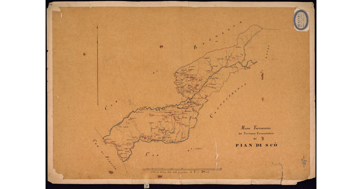 Mappa topografica del territorio comunitativo di Pian di Scò