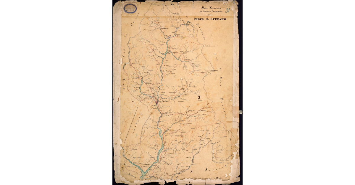 Mappa topografica del territorio comunitativo di Pieve Santo Stefano
