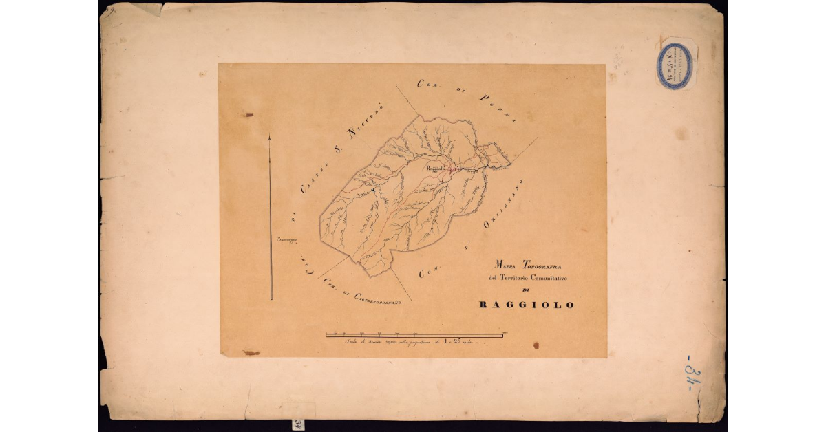 Mappa topografica del territorio comunitativo di Raggiolo