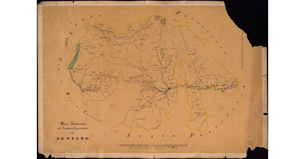 Mappa topografica del territorio comunitativo di Sestino