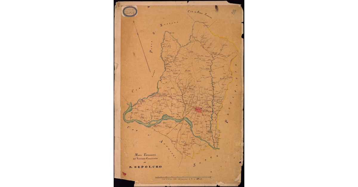 Mappa topografica del territorio comunitativo di Sansepolcro