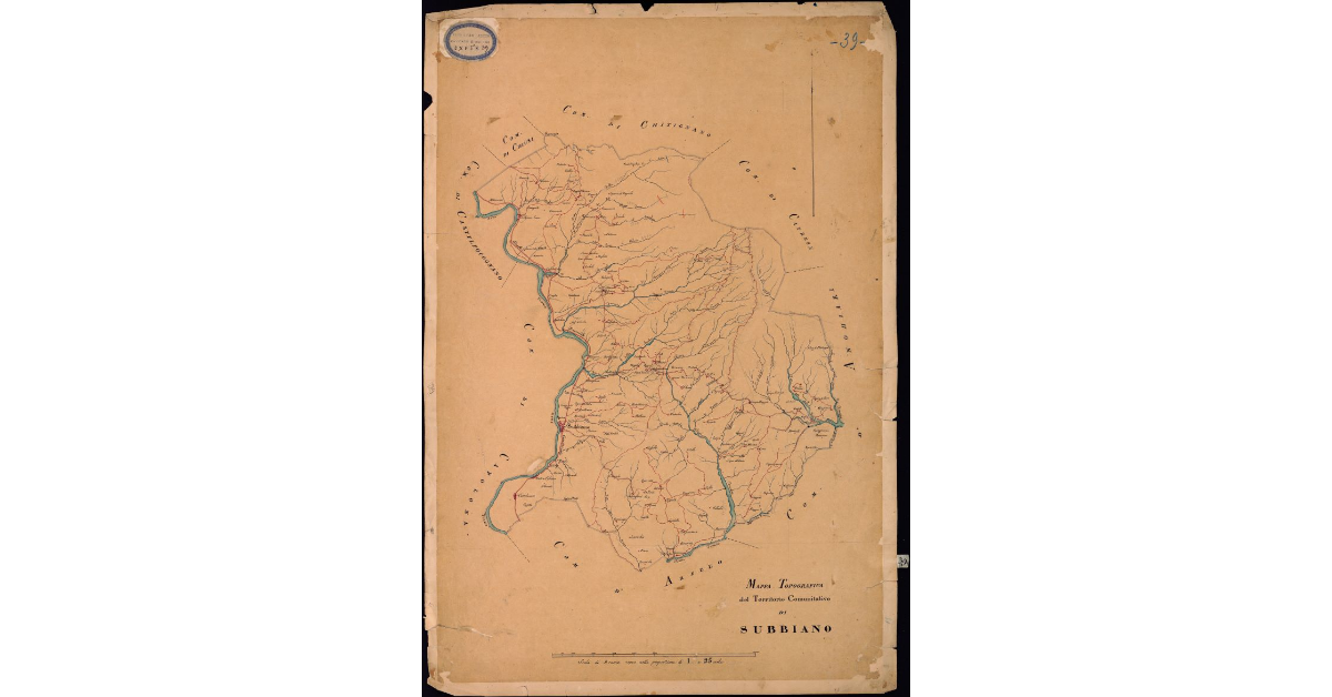 Mappa topografica del territorio comunitativo di Subbiano