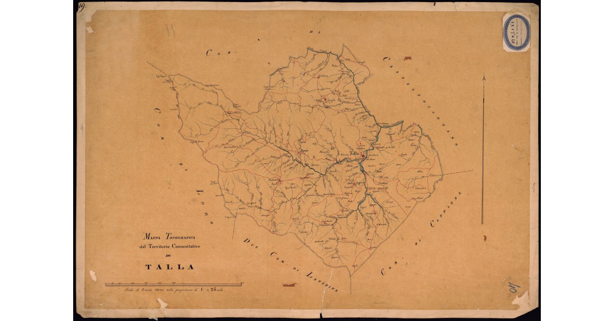 Mappa topografica del territorio comunitativo di Talla