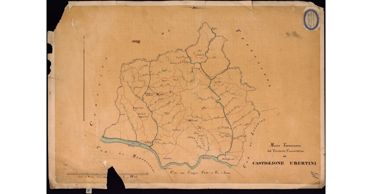 Mappa topografica del territorio comunitativo di Castiglion Ubertini