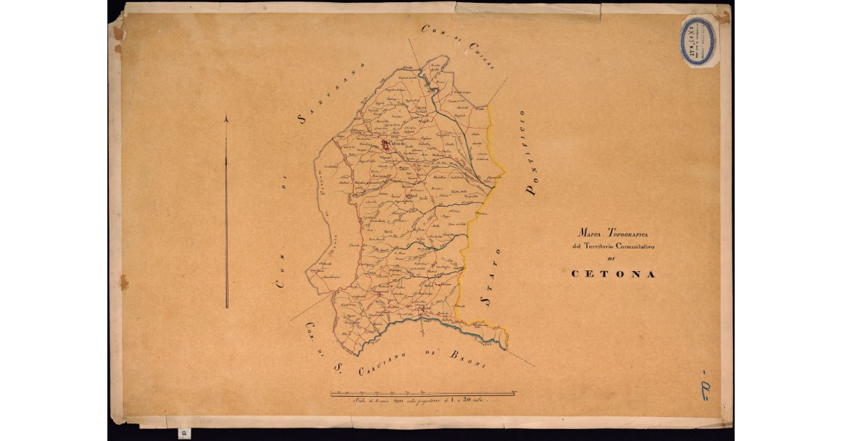 Mappa topografica del territorio comunitativo di Cetona