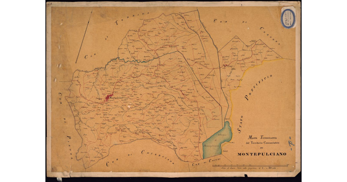 Mappa topografica del territorio comunitativo di Montepulciano