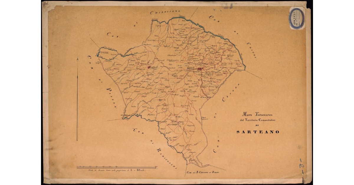 Mappa topografica del territorio comunitativo di Sarteano