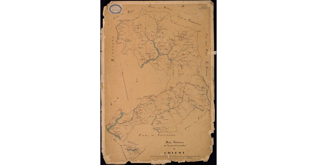Mappa topografica del territorio comunitativo di Chiusi