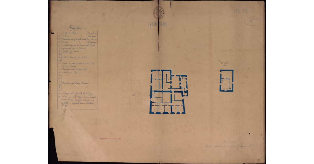 [Pianta del terzo e quarto piano del carcere di Arezzo]