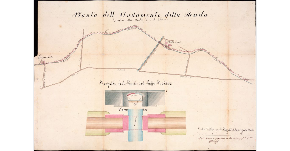 Pianta dell'andamento della Strada [Lagacciolo-Strumi-Filetto] levata alla scala di 1 al 2500