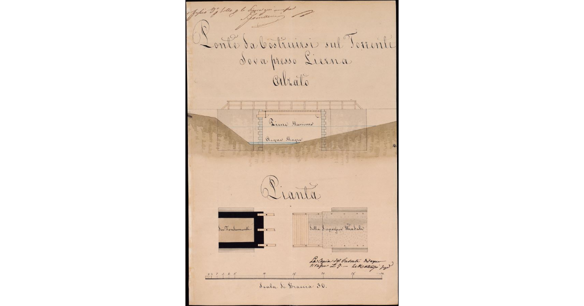 Ponte da costruirsi sul Torrente Sova presso Lierna [a Poppi]